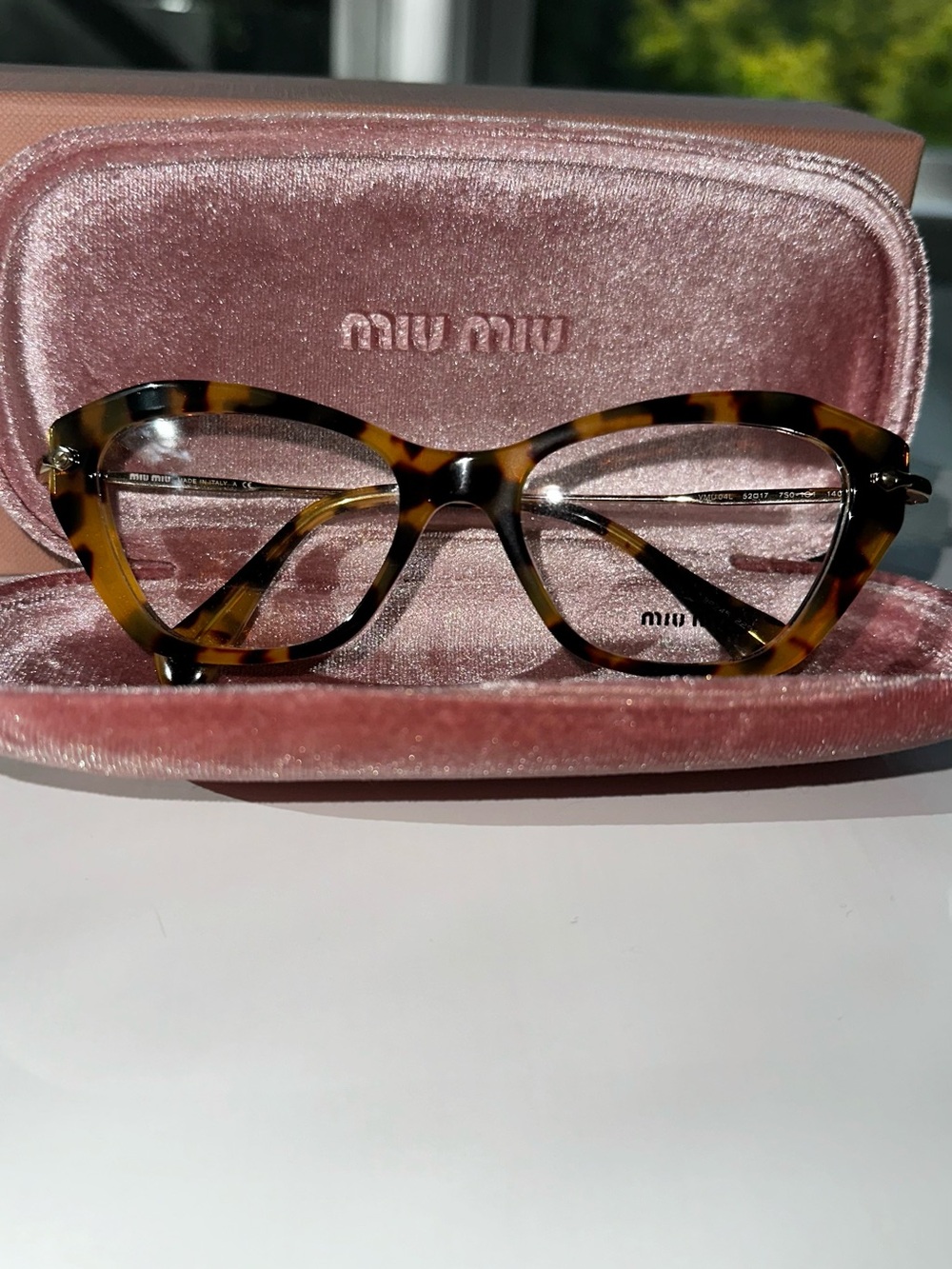 Miu Miu Tortoiseshell Cat-Eye Optical Frames - Brown/Black NWT
